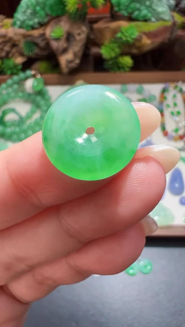 未镶嵌定制翡翠15.5*3.6平安扣