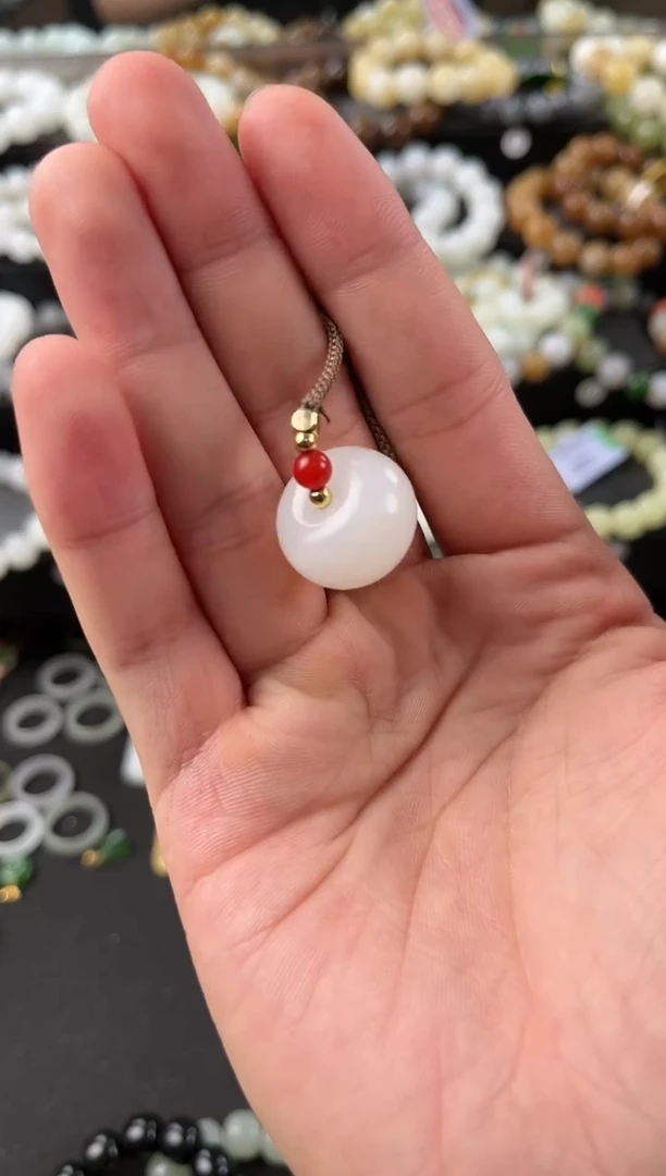 【闪购商品】和田玉平安扣未镶嵌且末天泰白玉小平安扣微色差