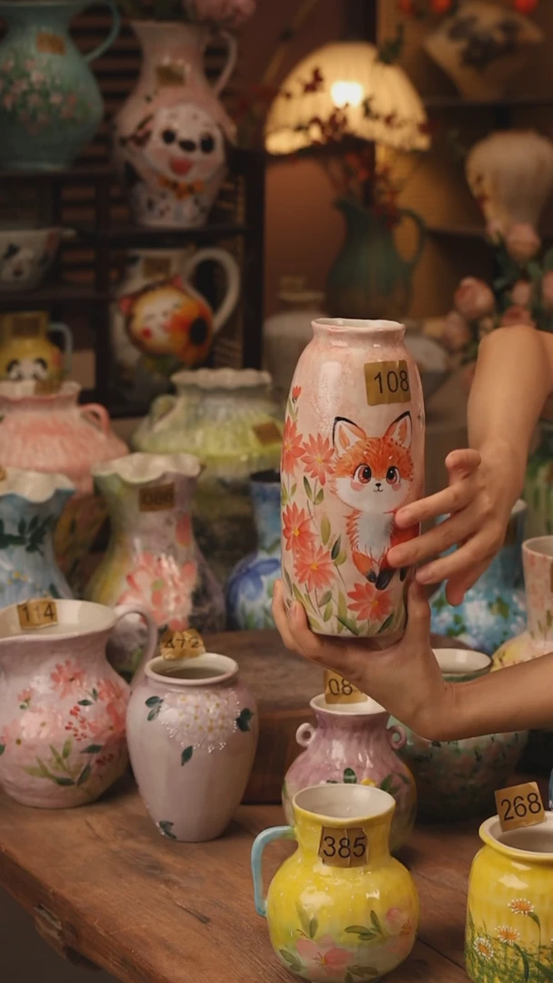 陶瓷景德镇设计师手作花器摆件侘寂风108