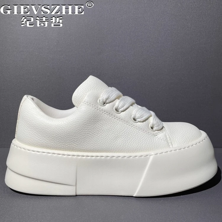 纪诗哲男鞋厚底轻便透气运动鞋子男士潮流轻奢小白鞋时尚休闲板鞋
