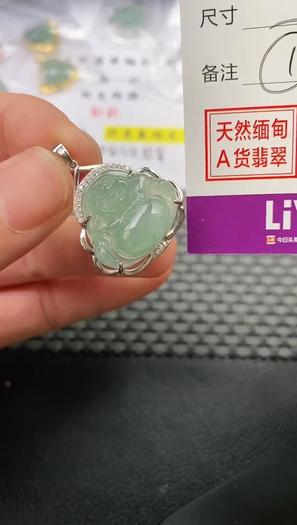 颈饰银S925镶嵌翡翠范*挂件