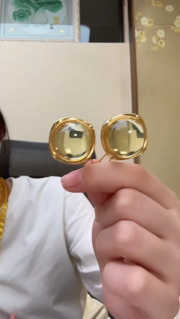 琥珀未镶嵌耳饰耳环