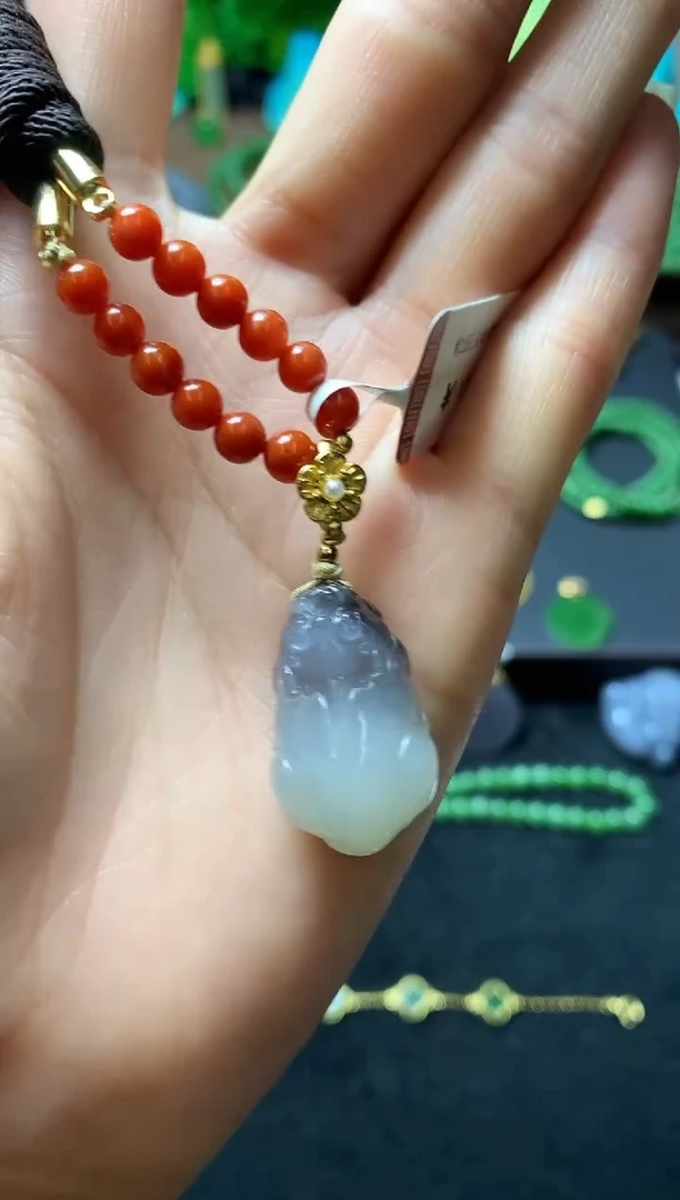 【闪购商品】和田玉颈饰银S925镶嵌吊坠