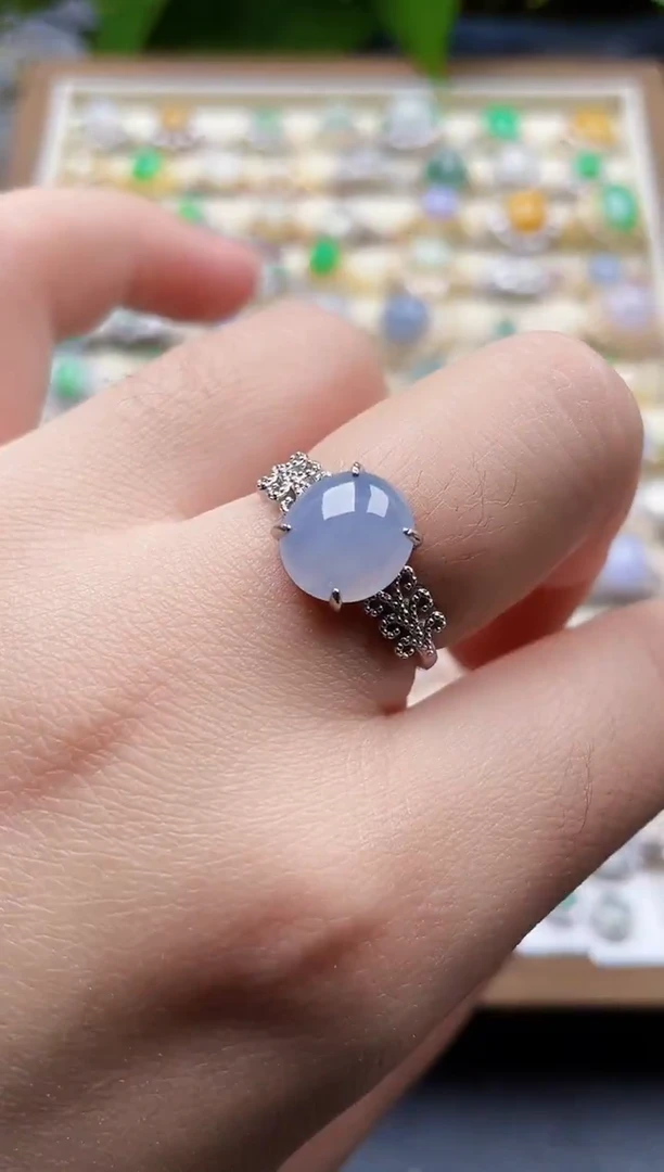 银S925镶嵌戒指翡翠88