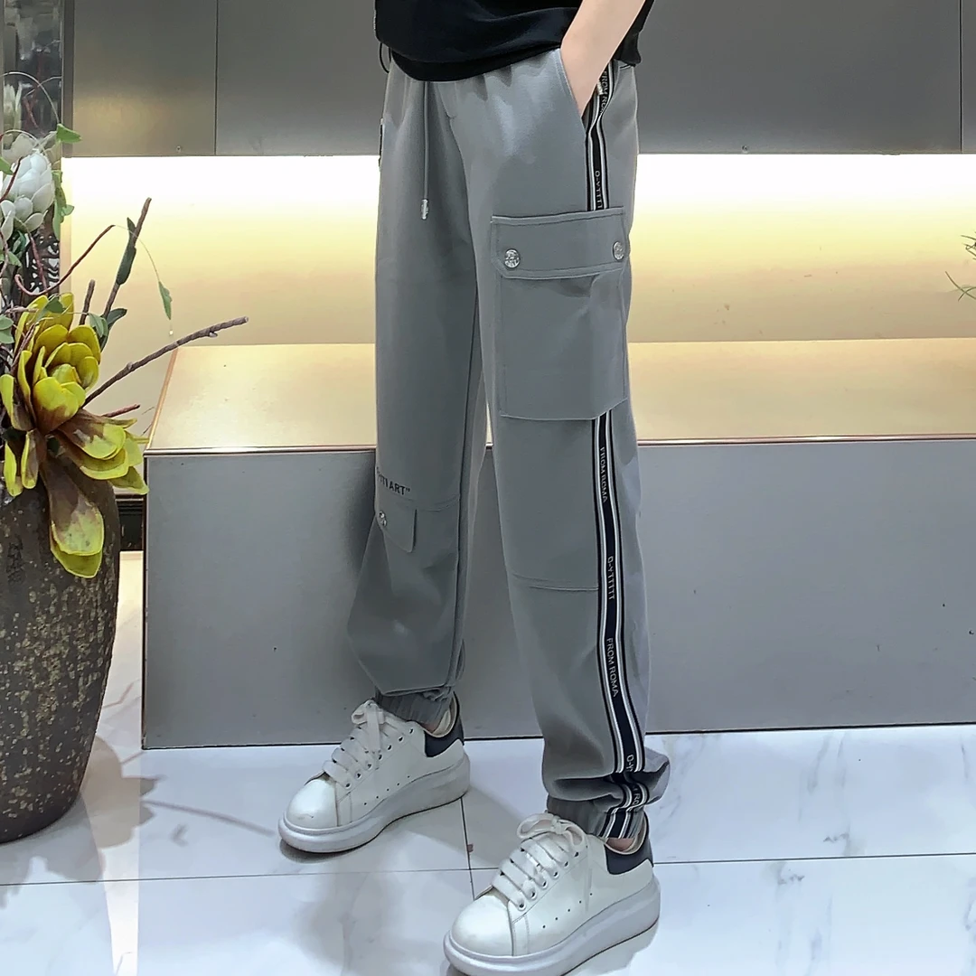 【周晓君】2025春夏新款潮流休闲运动时尚男士百搭束口休闲裤