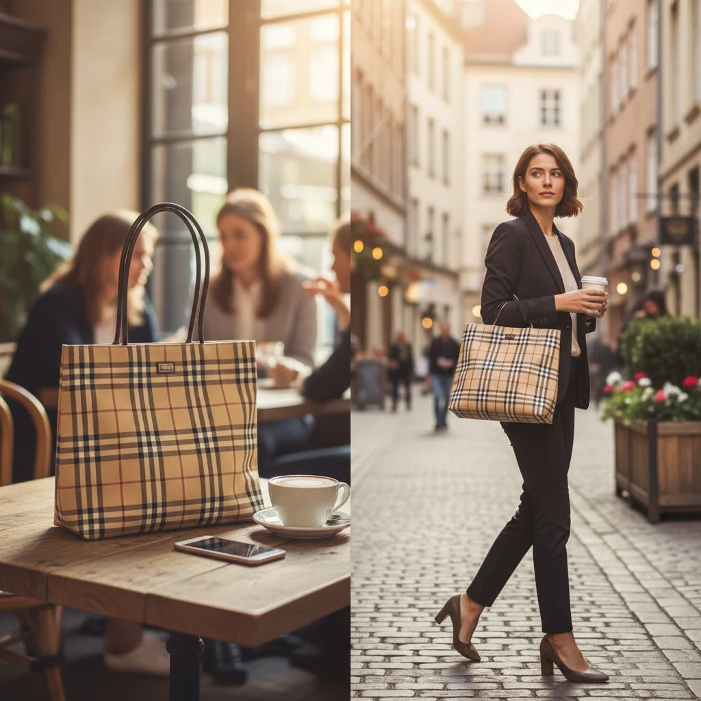 95新 BURBERRY/博柏利 格纹单肩包/EE12708006/8006