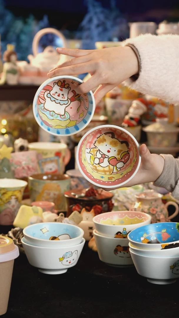 其他陶a****a景德镇釉下彩手绘设计师款陶瓷