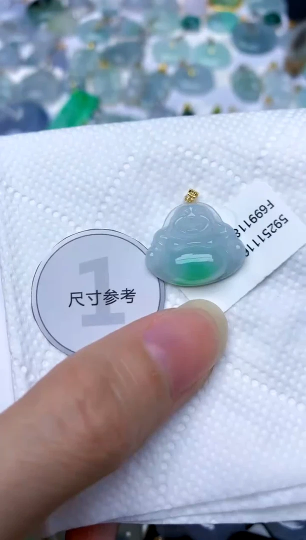 颈饰18K金镶嵌翡翠天然A货翡翠