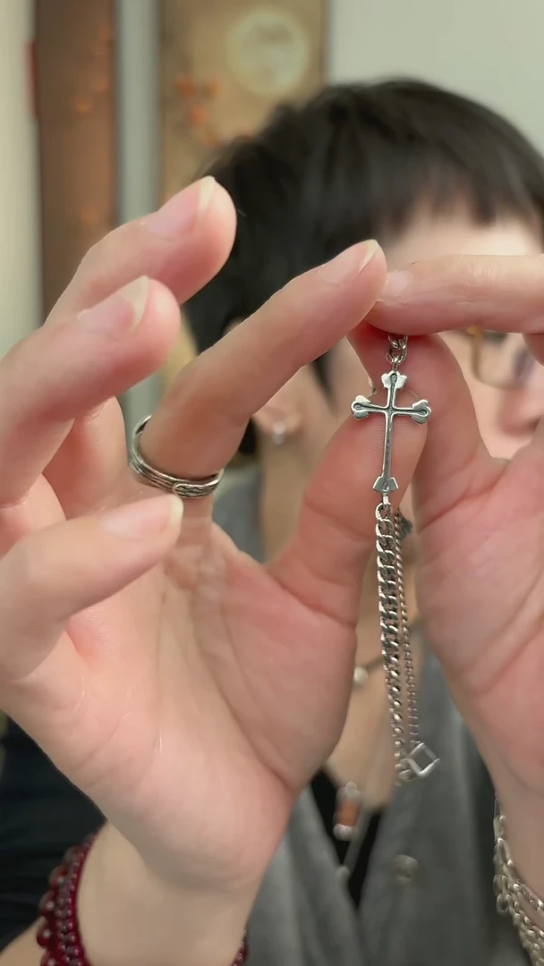 无925银纯银手链克罗十字39