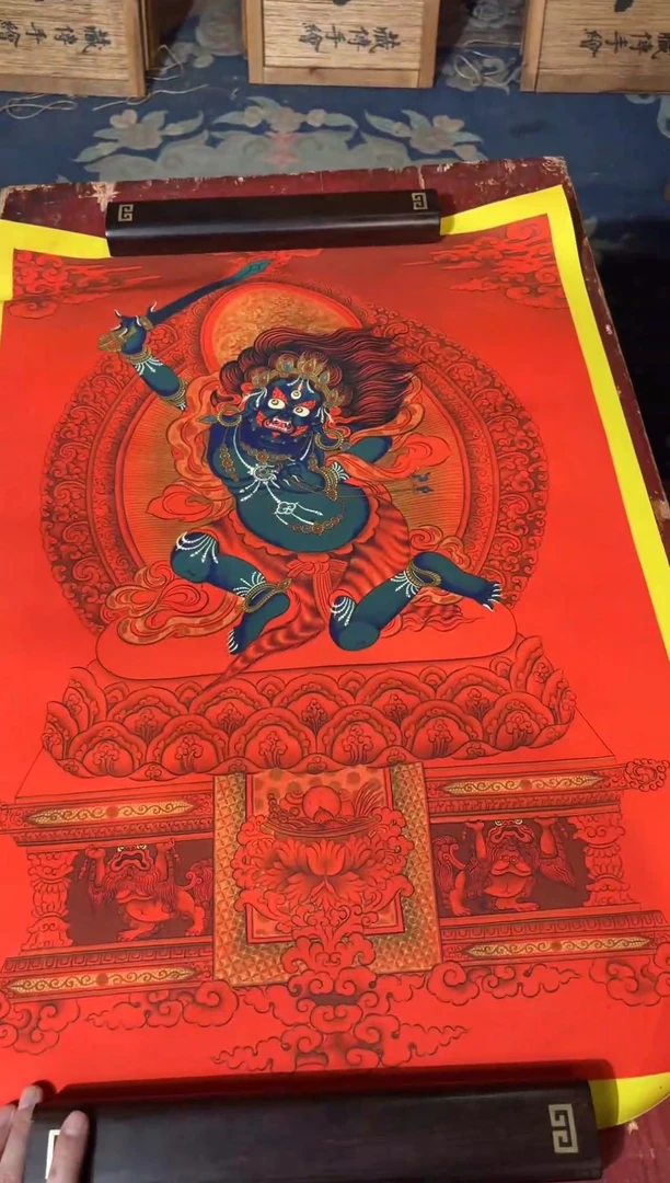 卷轴画龙妹的唐卡tk16