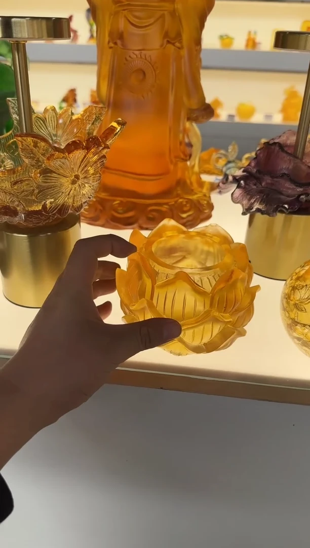 手工艺品琉璃莲花灯罩
