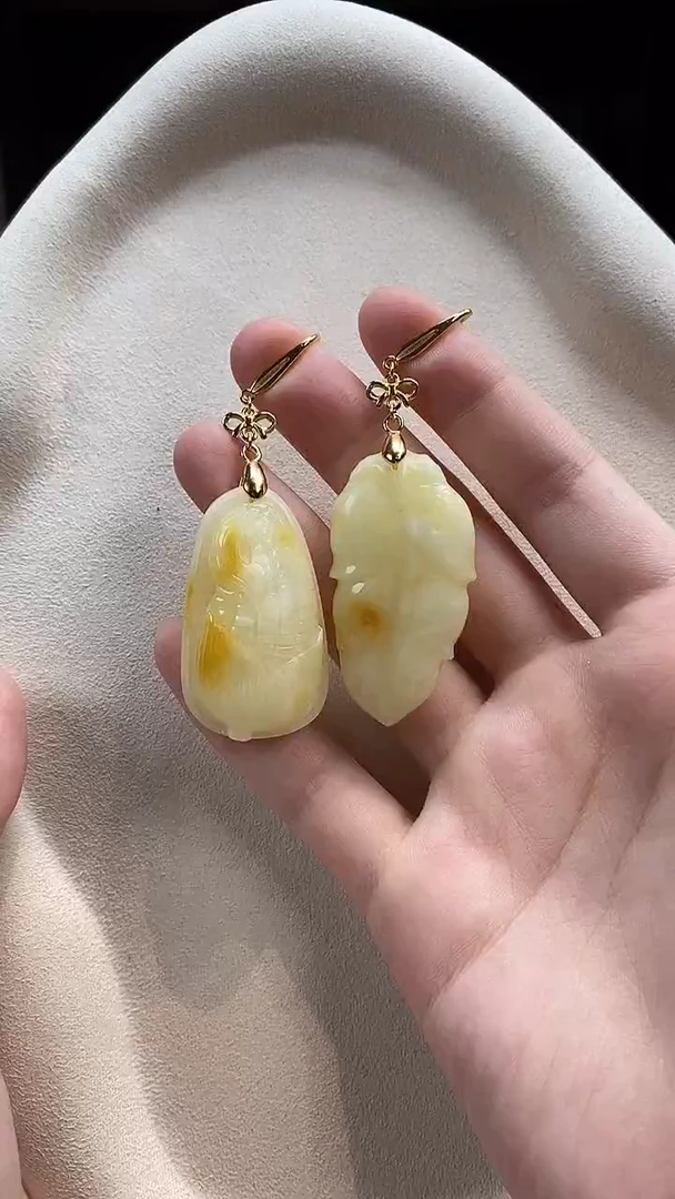 琥珀未镶嵌耳饰耳环耳环