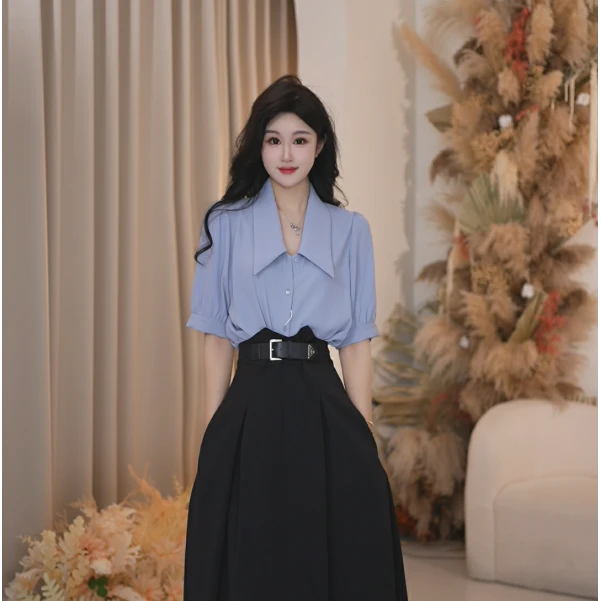 Basic House/百家好春夏季气质休闲显瘦新款时尚衬衫B1335B5VT82