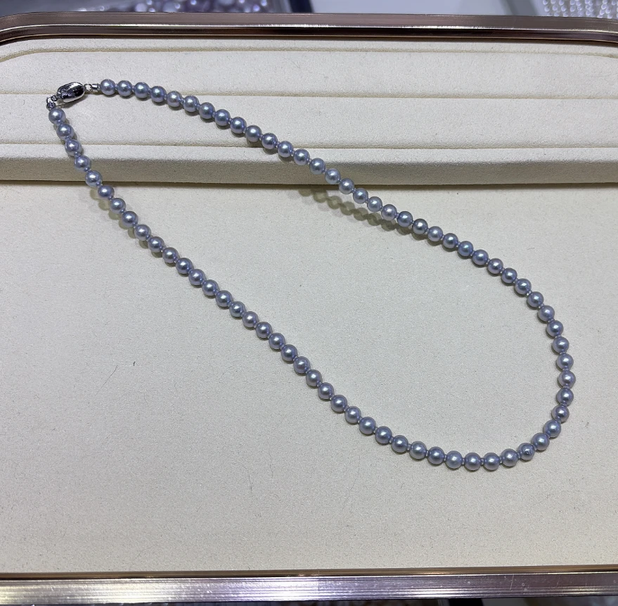 【孤品】海水珍珠 真多麻项链气质百搭 S925银元宝扣 5-6mm