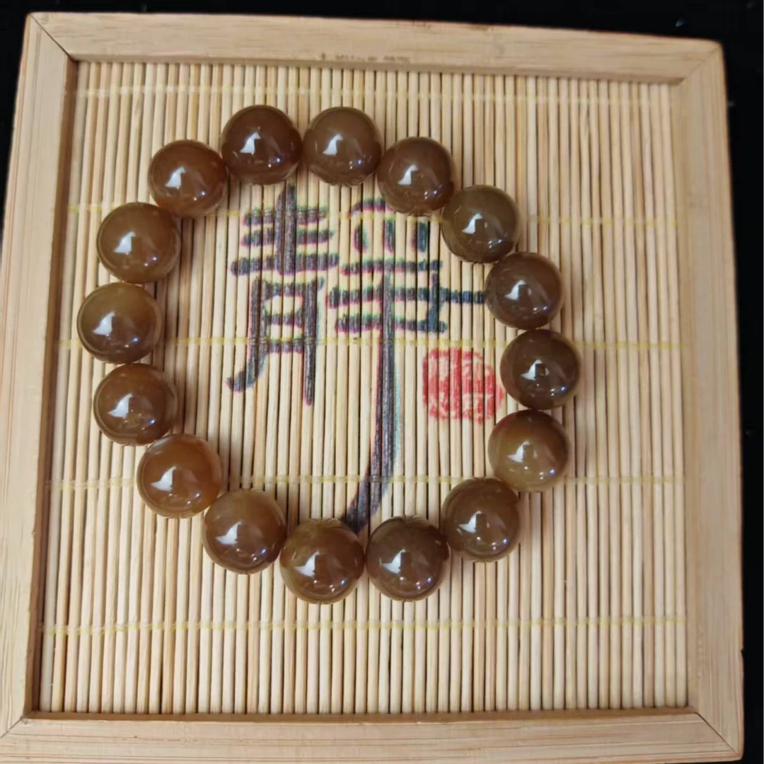 和田玉且末糖手串4048