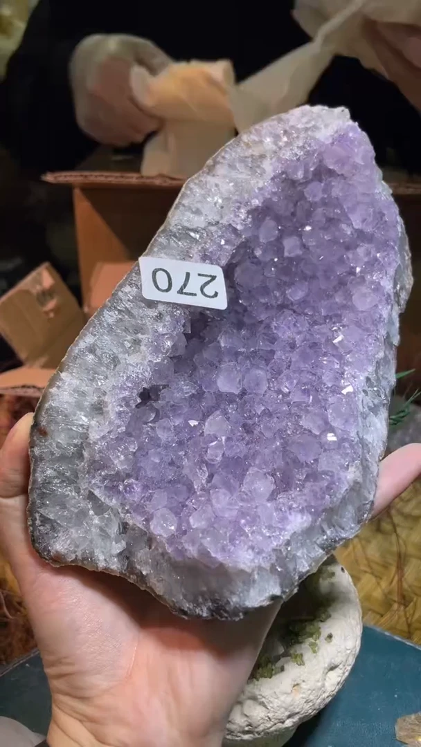 未镶嵌珠宝半成品水晶紫晶片-270