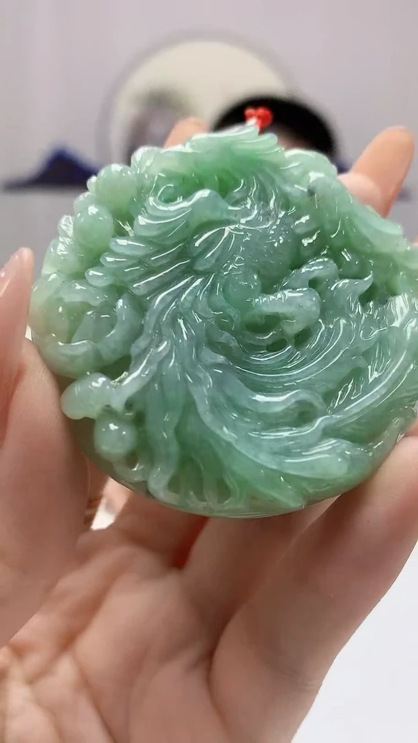 【闪购商品】定制翡翠未镶嵌4812DD-毛货挂件凤凰23