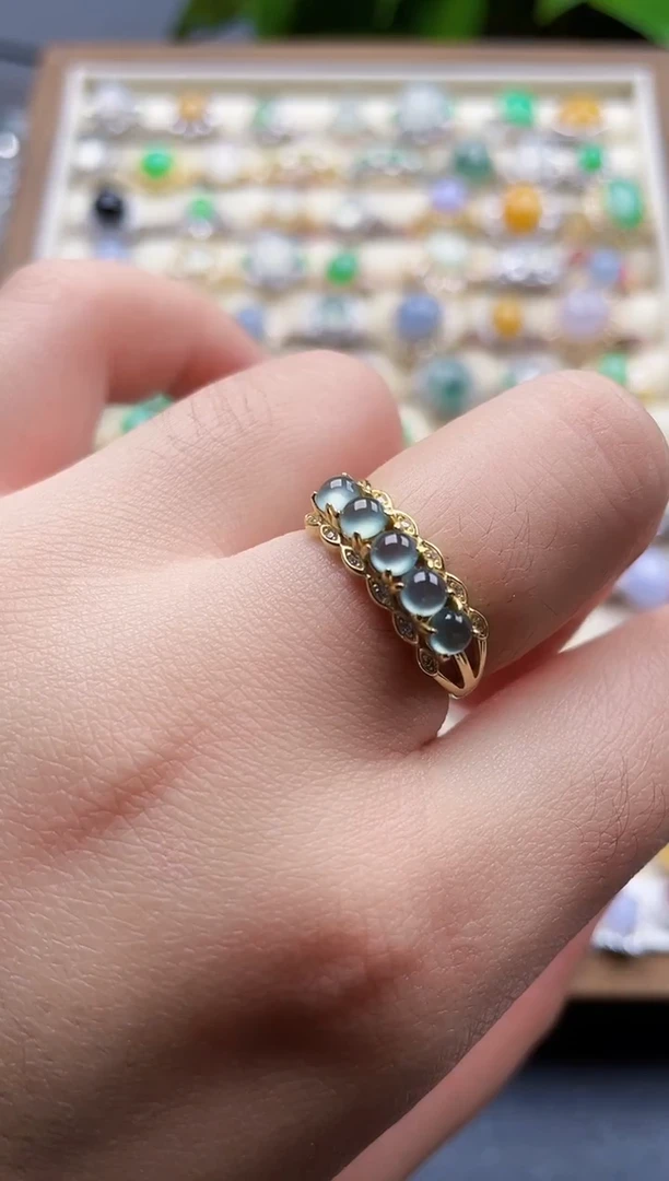 银S925镶嵌戒指翡翠10