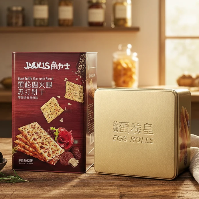 角力士黑松露火腿苏打饼干528g蛋卷铁罐装休闲解馋零食年货节送礼
