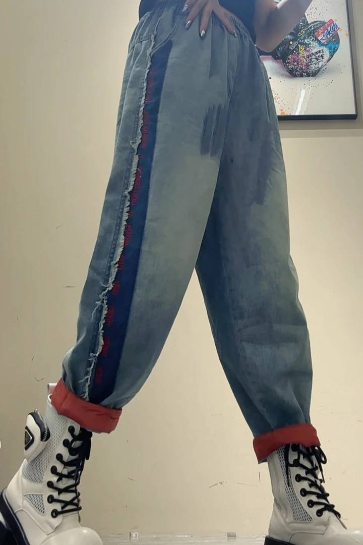 潮牌夏款新品牛仔裤显瘦百搭刺绣牛仔裤大码牛仔裤