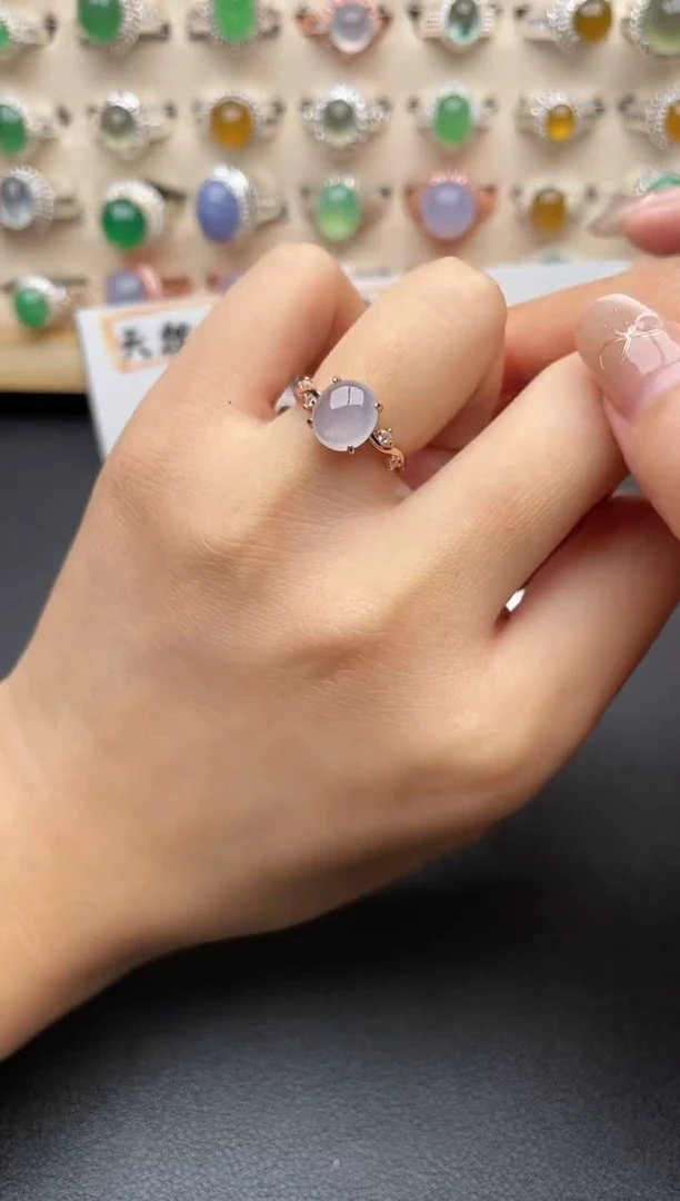 【闪购商品】翡翠银S925镶嵌戒指1一物一证一礼盒