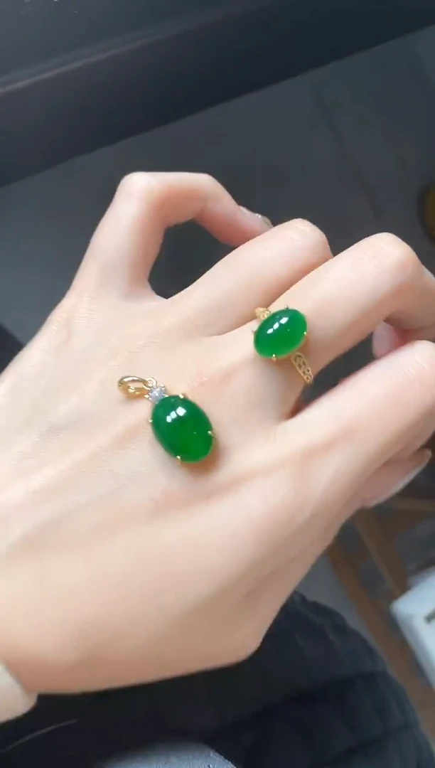 银S925镶嵌戒指翡翠5115