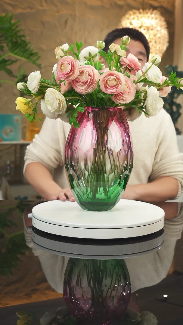 【闪购商品】摆件金红绿切面花瓶