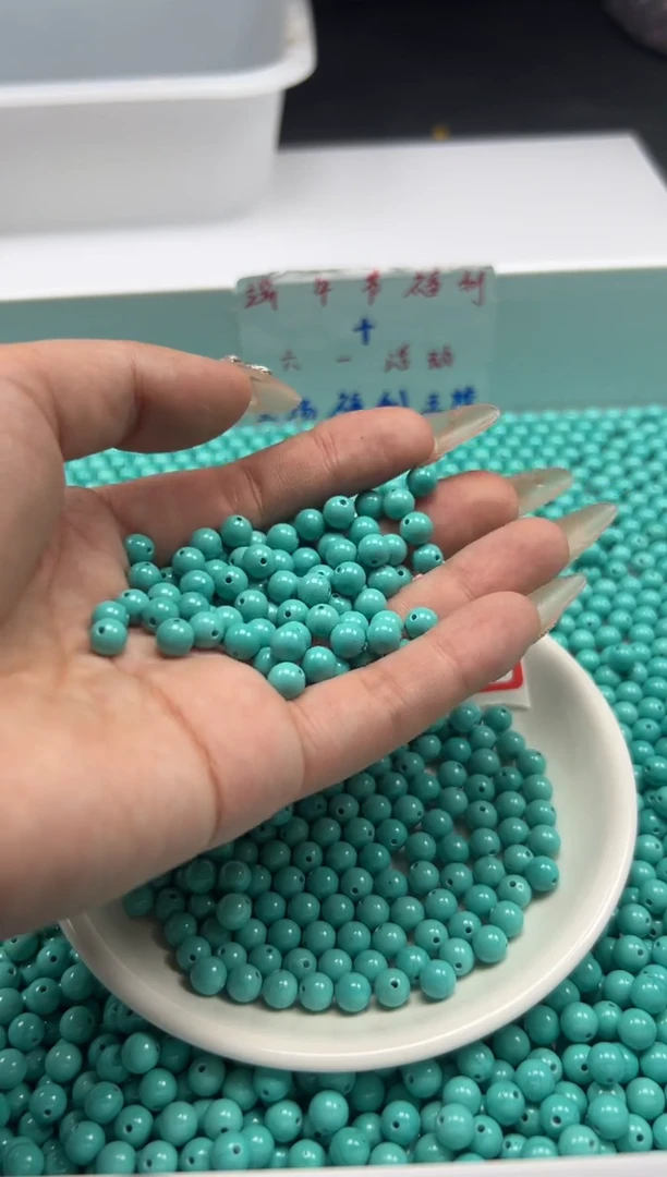 玛瑙/玉髓颈饰未镶嵌 w408高瓷绿*松8mm*25颗