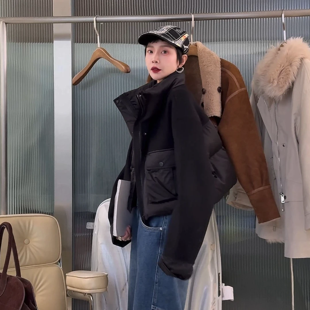 LYXZ【银月幽梦】秋冬新两翻盖口袋小众鹅绒服外套74537