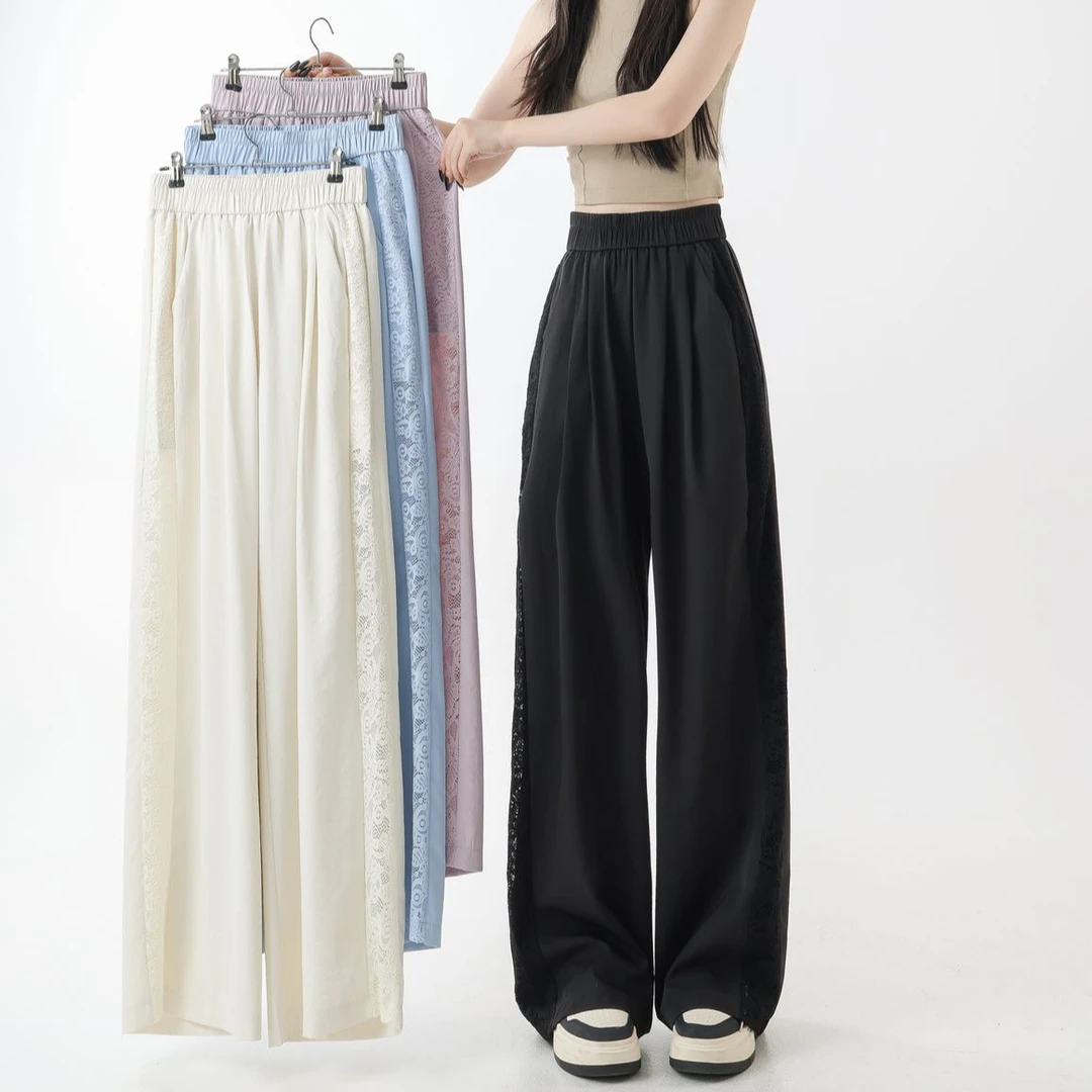 PCM恒温冰感科技！防水+防晒+蔷薇神裤 百搭高腰阔腿裤