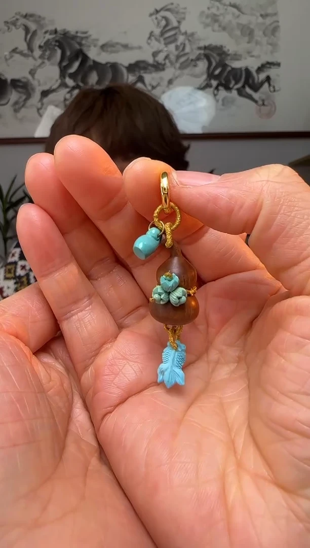 【闪购商品】绿松石提溜银S925镶嵌时尚百搭A1840