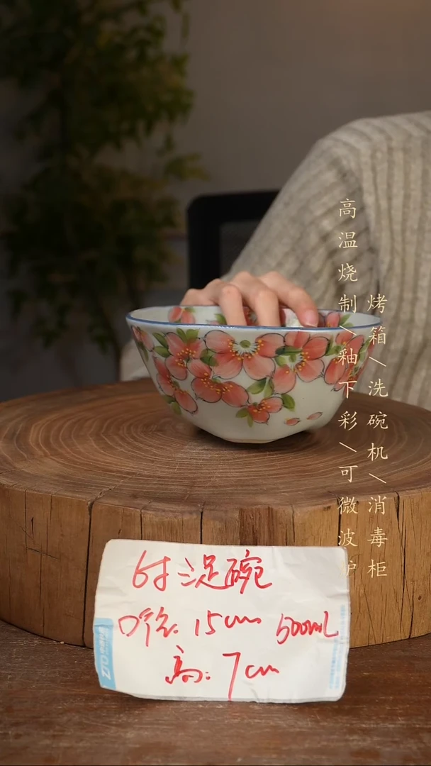 碗瓷景德镇手工手绘高温瓷釉下彩