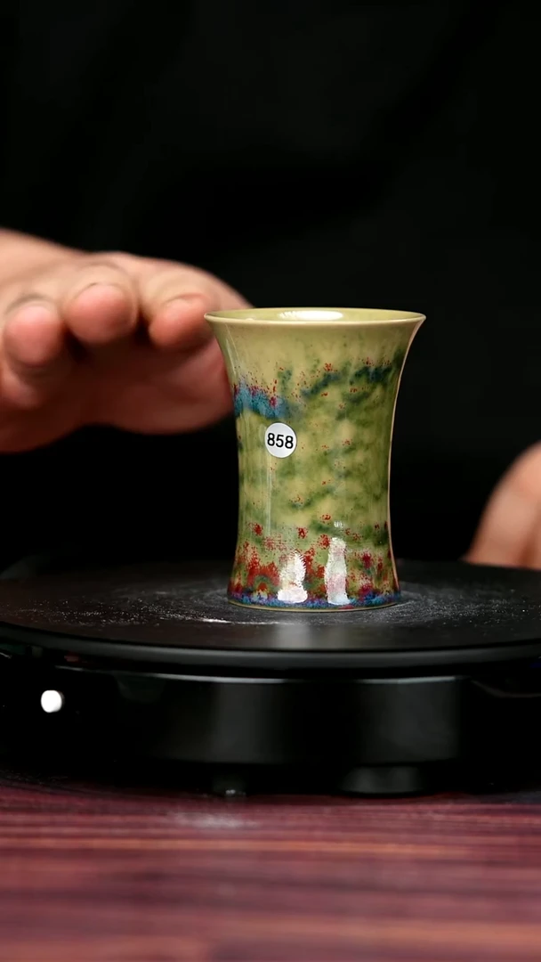 其他858#盼龙窑一级品原矿钧瓷束腰杯