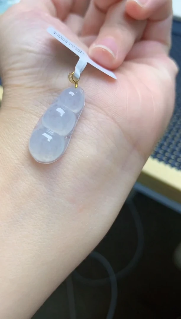 颈饰18K金镶嵌翡翠天然缅甸A货翡翠
