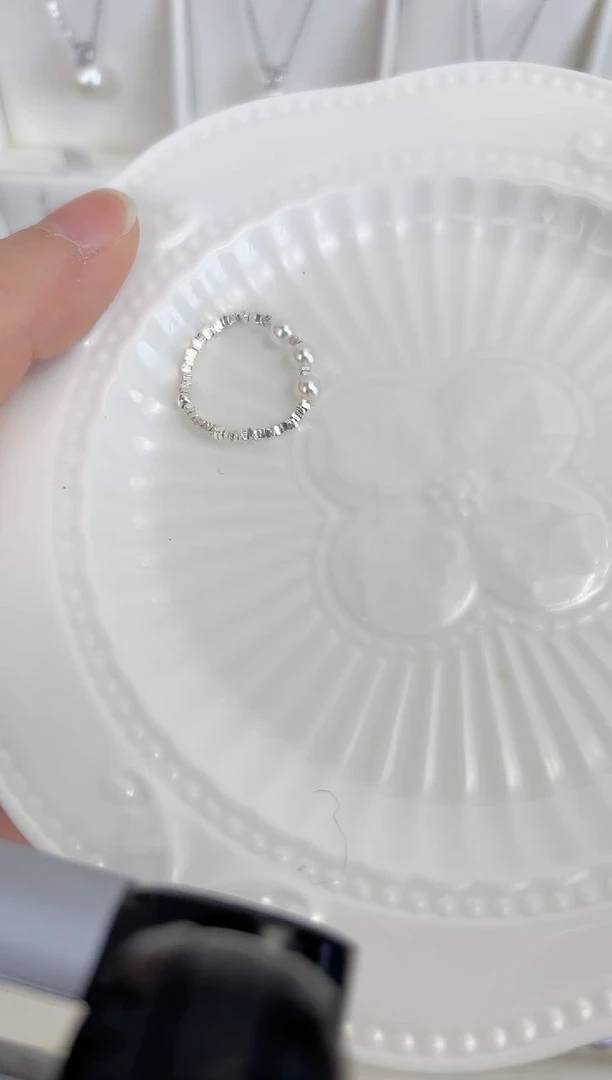 【闪购商品】淡水珍珠戒指银S925镶嵌三生三世戒指