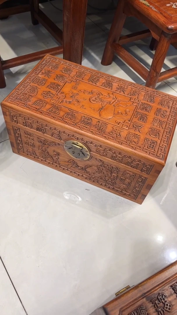 【闪购商品】贡木百福雕刻首饰箱