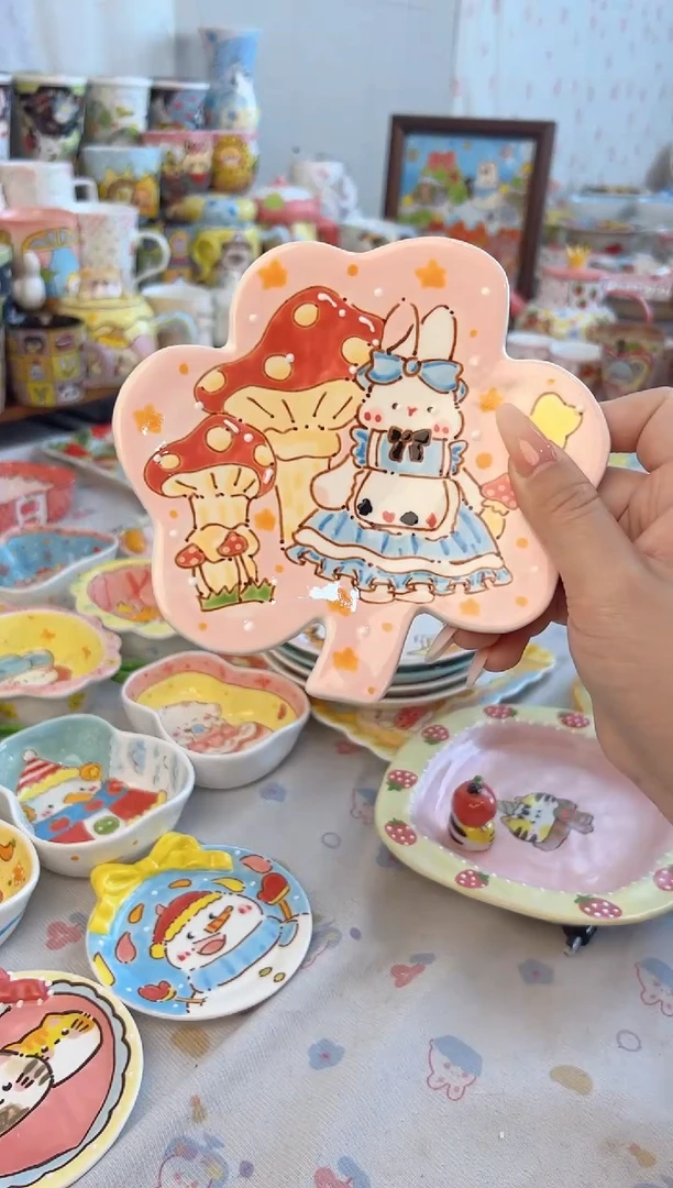 摆件陶景德镇陶瓷手绘微瑕