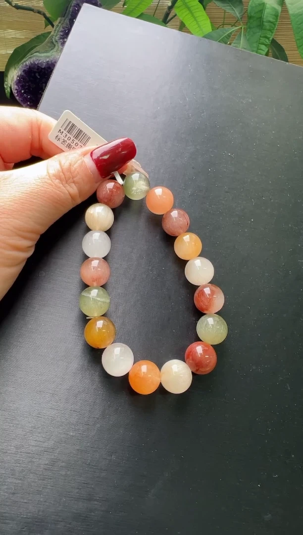 【闪购商品】水晶手串未镶嵌彩兔毛手串12m+ M30503