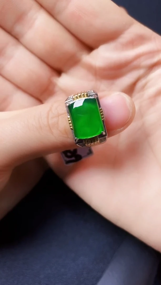 银S925镶嵌戒指翡翠22222222222