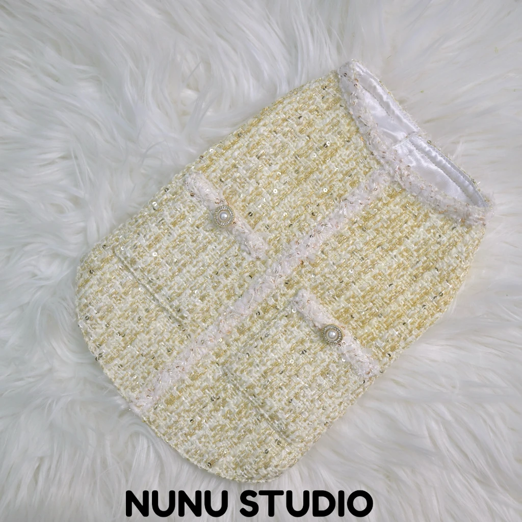 狗狗新款金色小香风比熊马尔济斯泰迪小型犬衣服