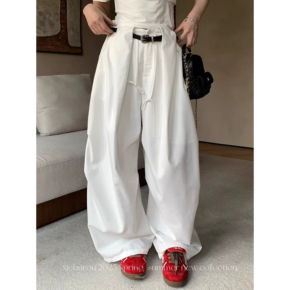 慵懒风休闲裤女装夏季宽松显瘦垂感百搭工装裤子拖地裤女款阔腿裤