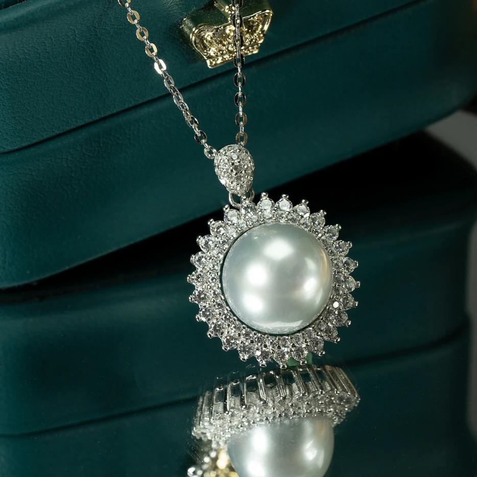 【鸭鸭】尊鼎珍珠-S925银海水珍珠澳白吊坠+珠径11-12mm