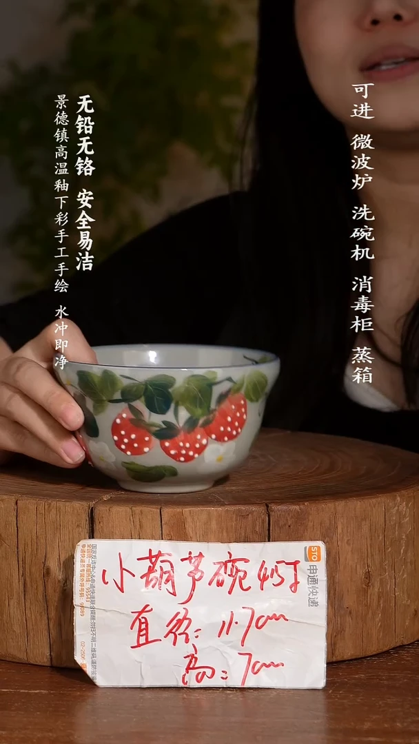 碗陶瓷景德镇高温瓷釉下彩手绘陶瓷