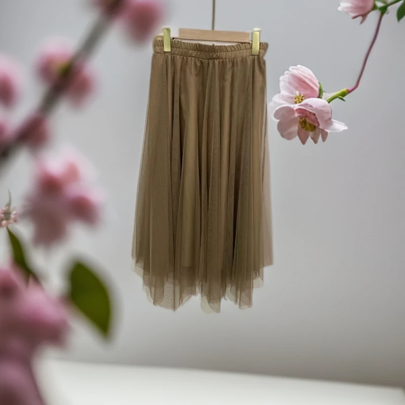 【B270】2024新款网纱高腰垂感显瘦网纱半裙