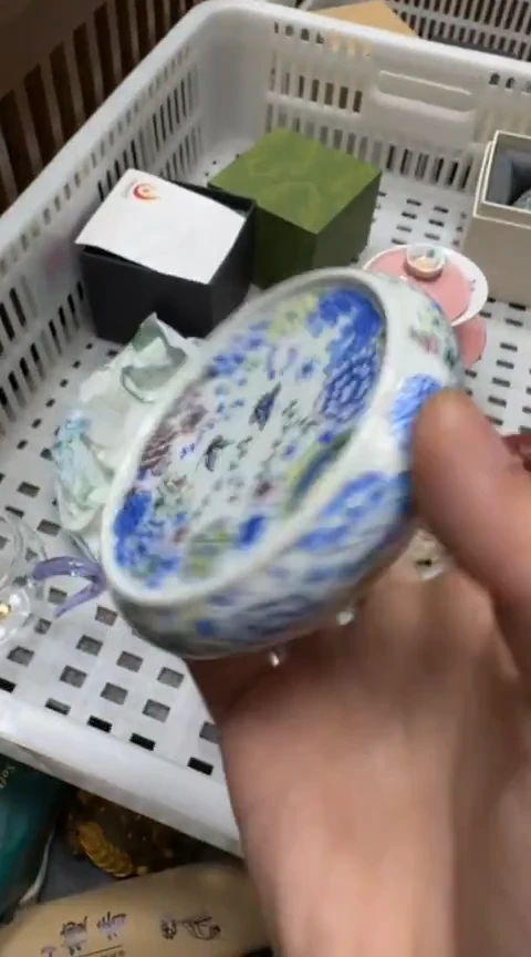 摆件陶茶具茶具茶具斗彩盖置