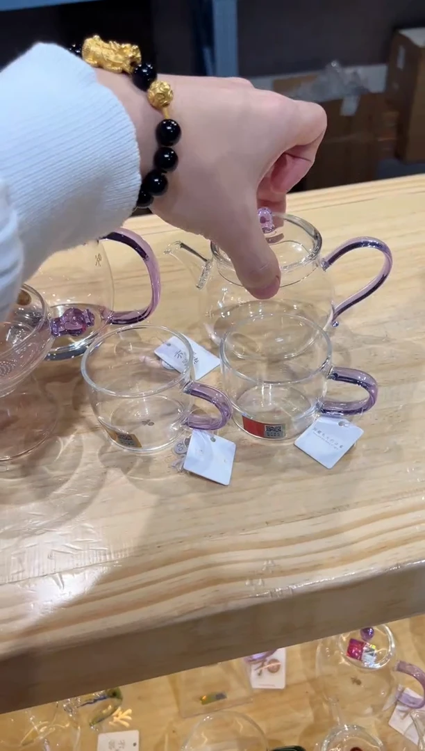 禾器-青云壶-浅紫色+澄然浅紫+清尚杯浅紫2只+奉珠浅紫