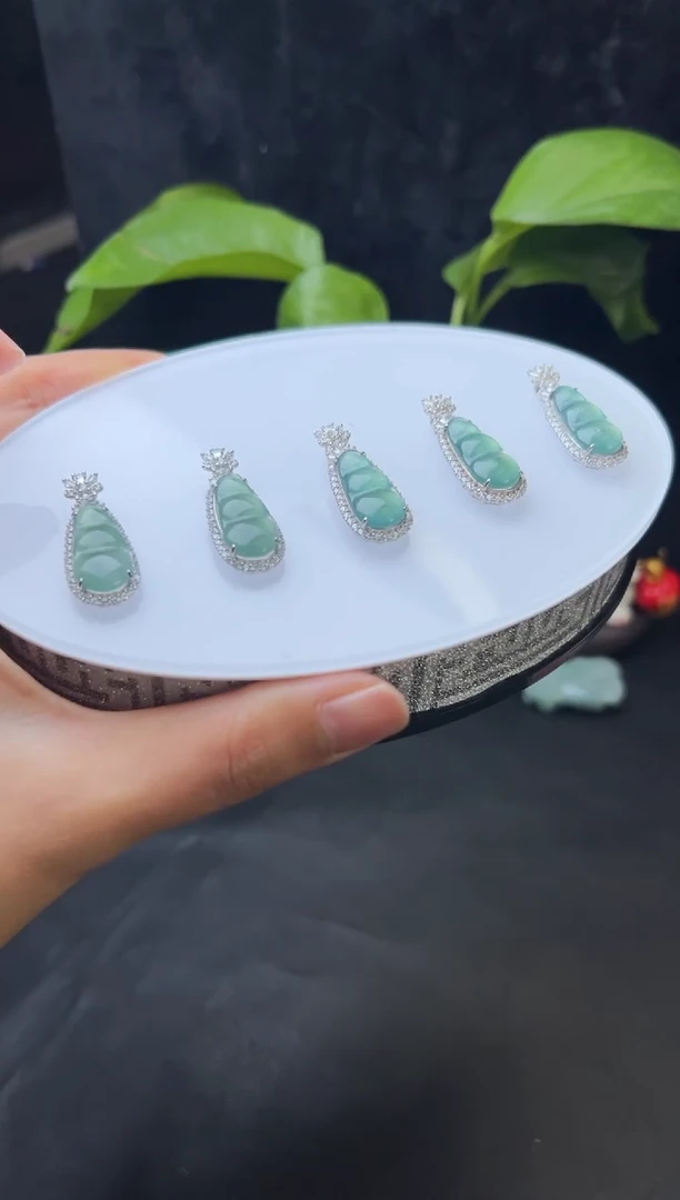 【闪购商品】翡翠挂件银S925镶嵌W008-50476多样性发一件