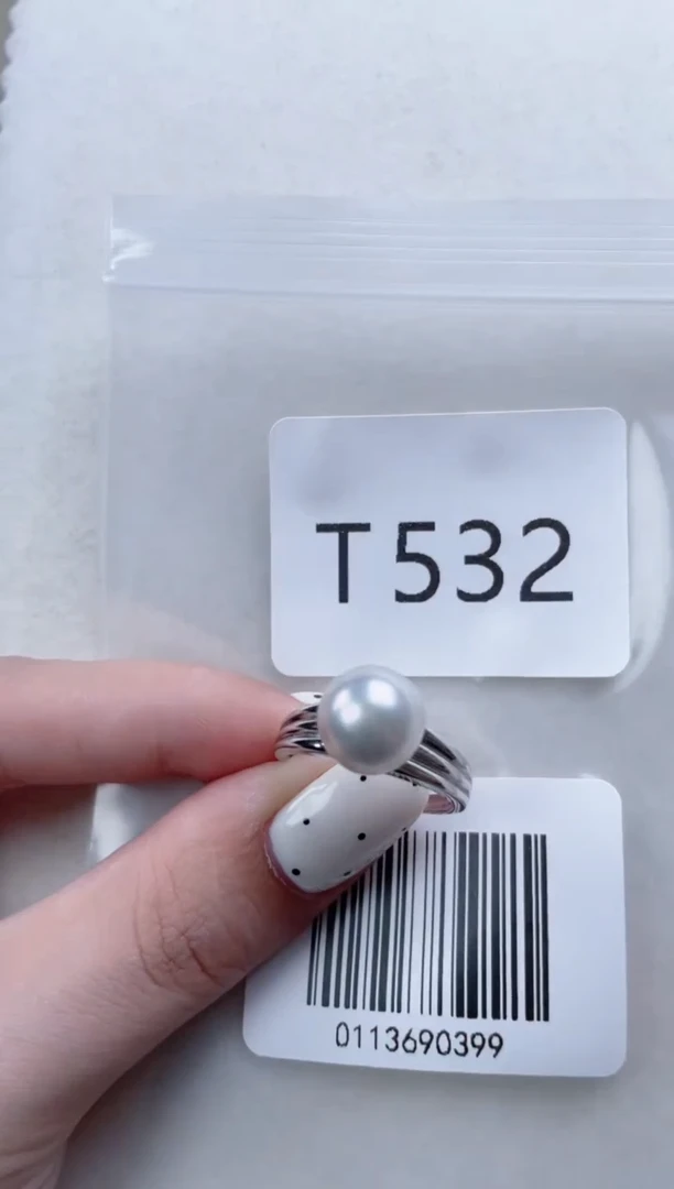 银S925镶嵌海水珍珠戒指T532