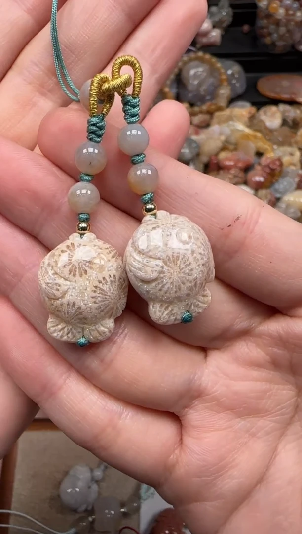 硅化珊瑚（珊瑚玉）未镶嵌颈饰608