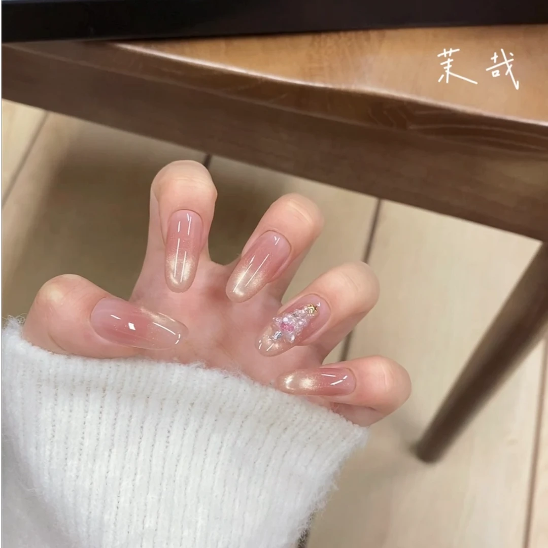 茉哉III现货【流光圣诞】纯手工定制美甲拆卸穿戴甲A5177